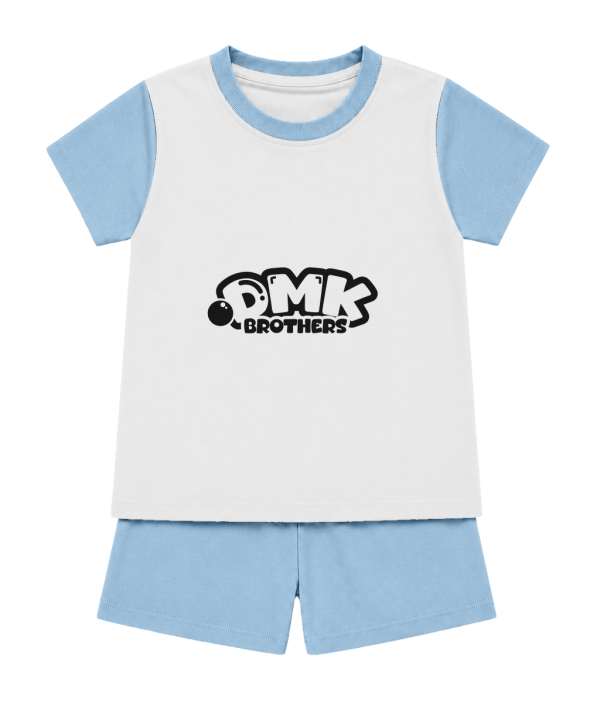 DMK BROTHERS Kids Sublimation T-Shirt & Shorts Pyjama Set - Ocean Blue