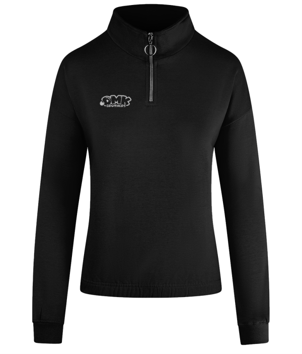 DMK BROTHERS Women's Funnel Neck Crop Pullover